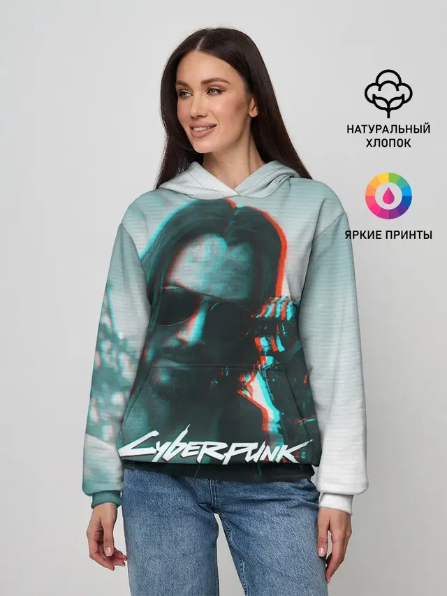 Женское худи с принтом «Cyberpunk 2077»
