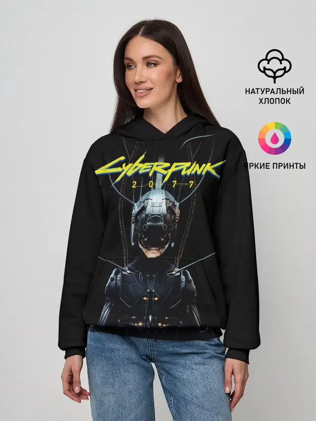 Женское худи с принтом «Cyberpunk 2077»