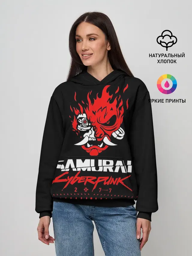 Женское худи с принтом «Cyberpunk 2077»