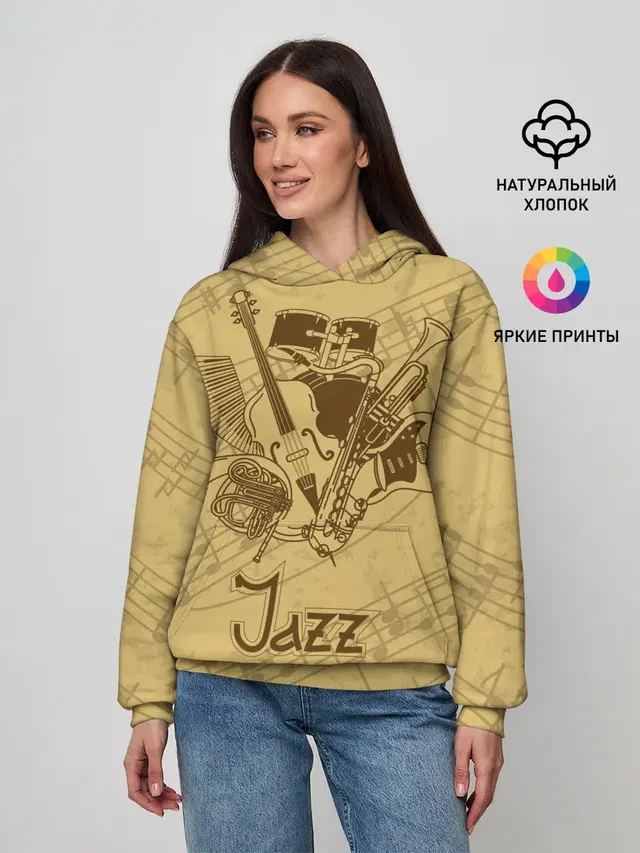 Женское худи с принтом «Jazz»