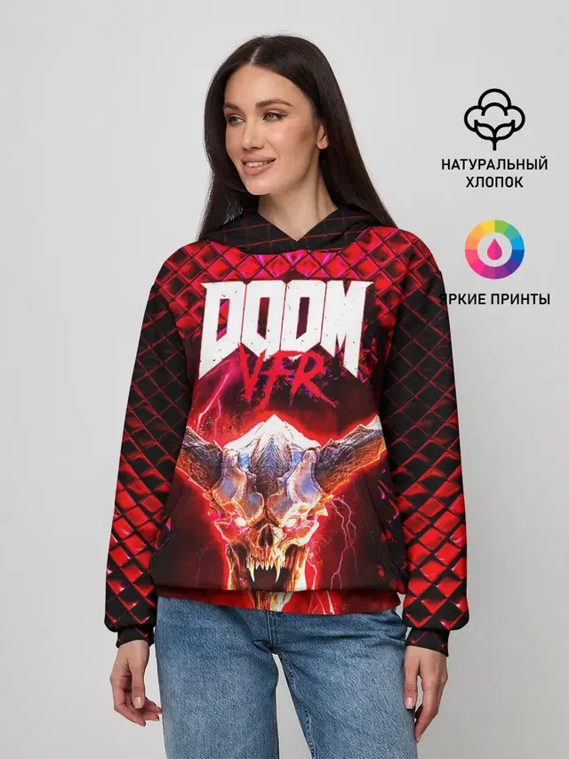 Женское худи с принтом «Дум — Doom Enternal»