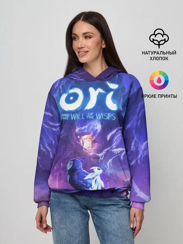 Женское худи с принтом «Ori and the will of the wisps — Ori - And The Will Of The Wisp»
