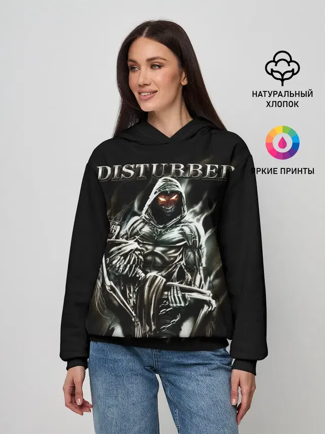 Женское худи с принтом «Disturbed»