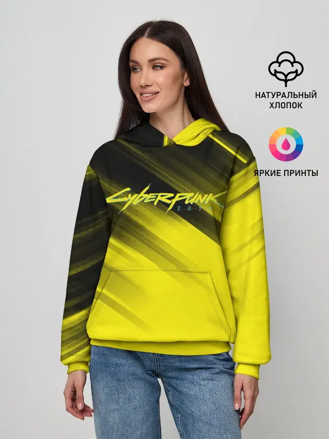 Женское худи с принтом «Cyberpunk 2077»