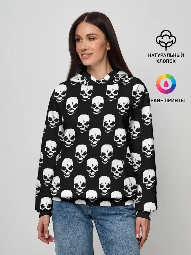 Женское худи с принтом «Pixel Art — DED_SEC»