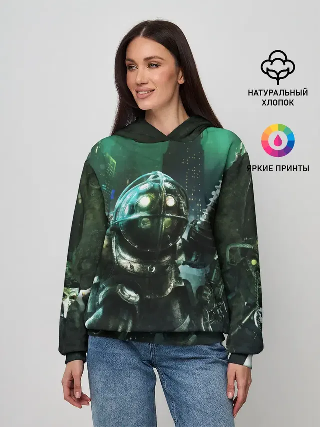 Женское худи с принтом «Разные игры — BIOSHOCK»