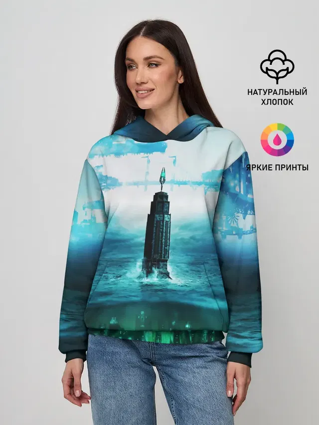 Женское худи с принтом «Разные игры — BIOSHOCK»