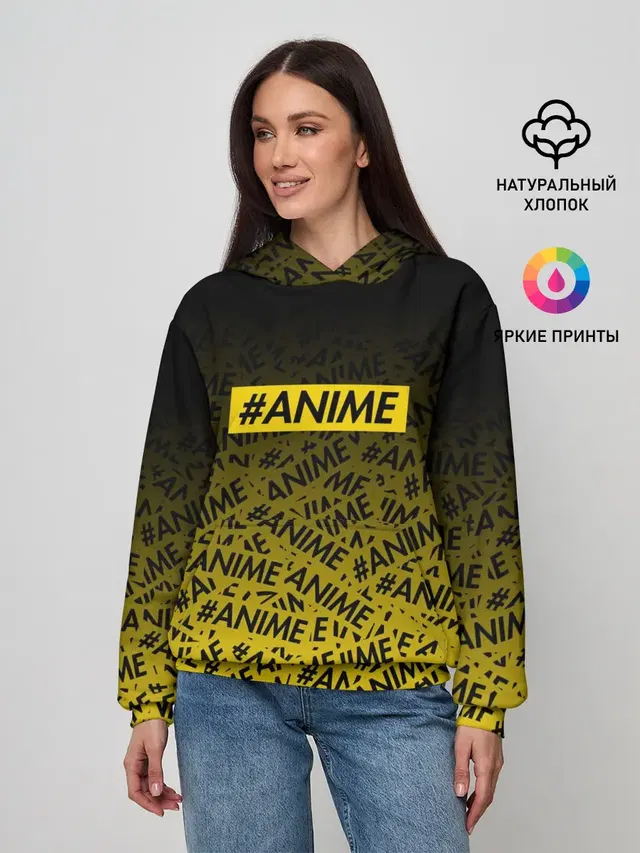 Женское худи с принтом «ANIME pattern»