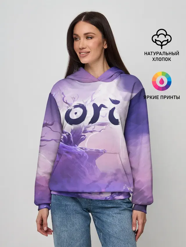 Женское худи с принтом «Разные игры — ORI»