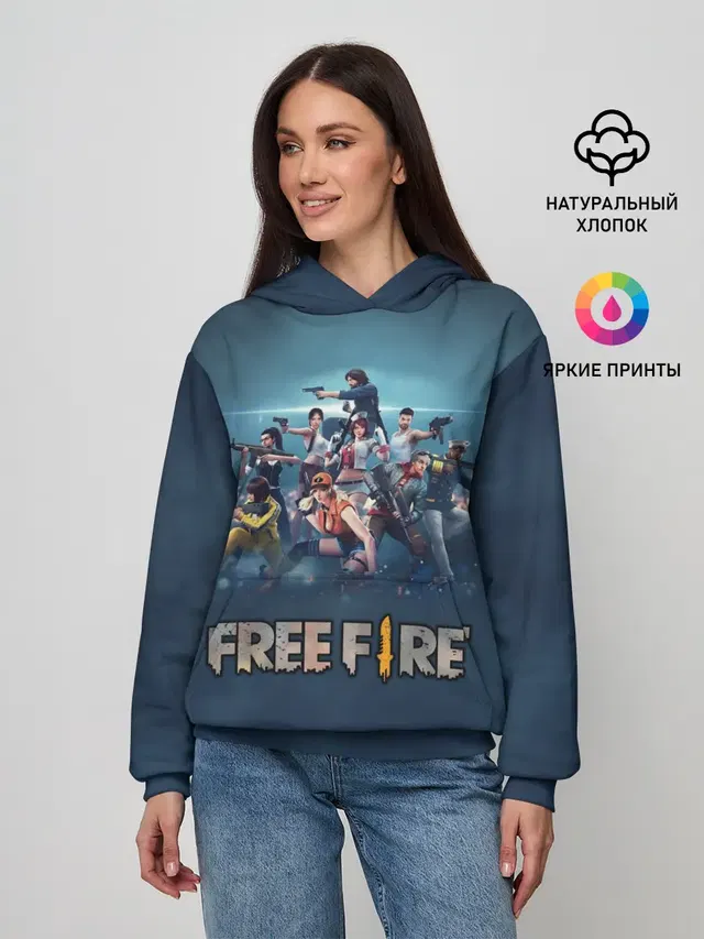 Женское худи с принтом «Free Fire»