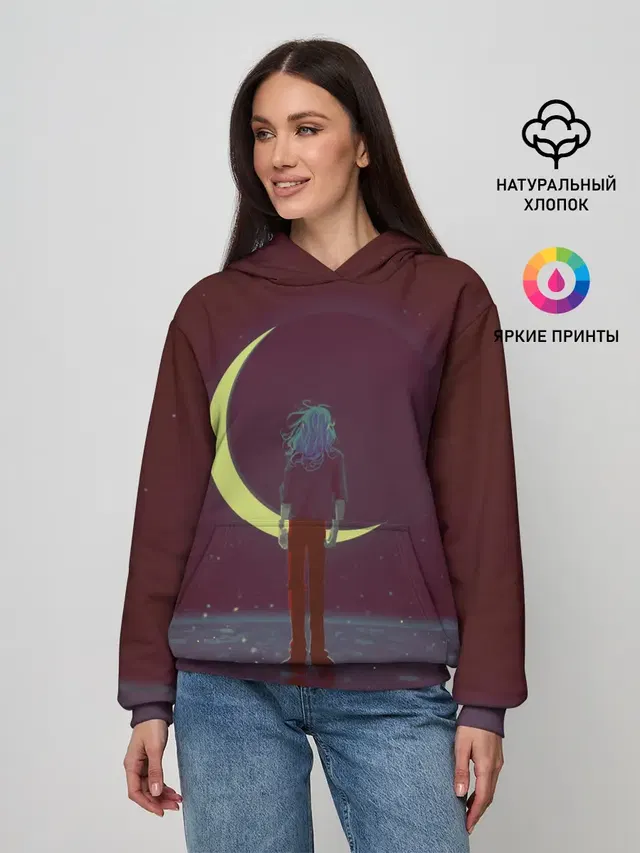 Женское худи с принтом «Crescent moon»