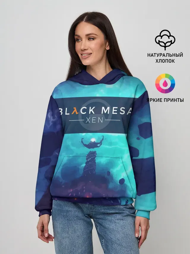 Женское худи с принтом «Half-Life — HALF-LIFE - Black Mesa: XEN»
