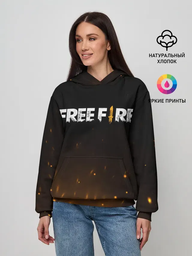 Женское худи с принтом «Embers — FREE FIRE»