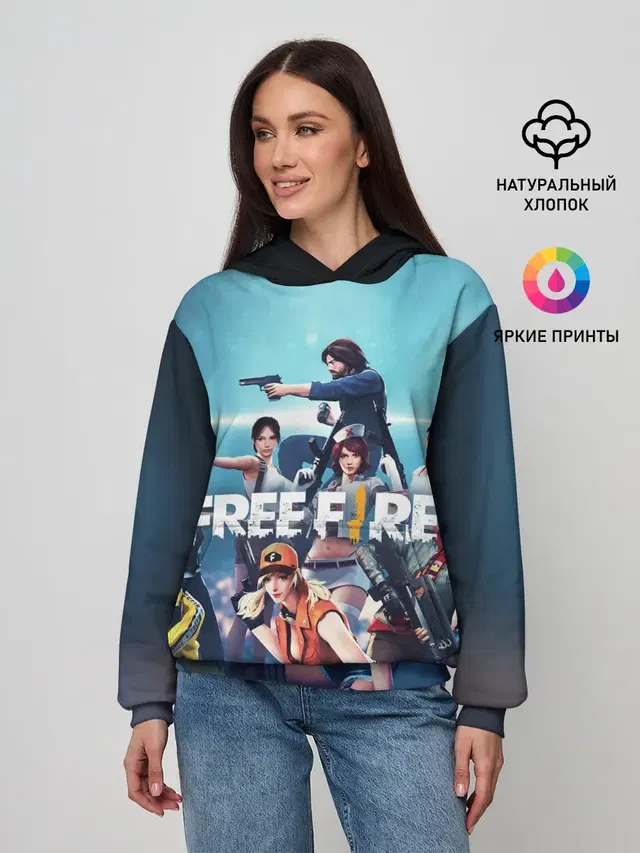 Женское худи с принтом «Firearms — FREE FIRE»