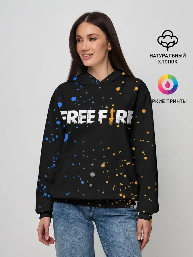 Женское худи с принтом «Фри Файер — FREE FIRE»