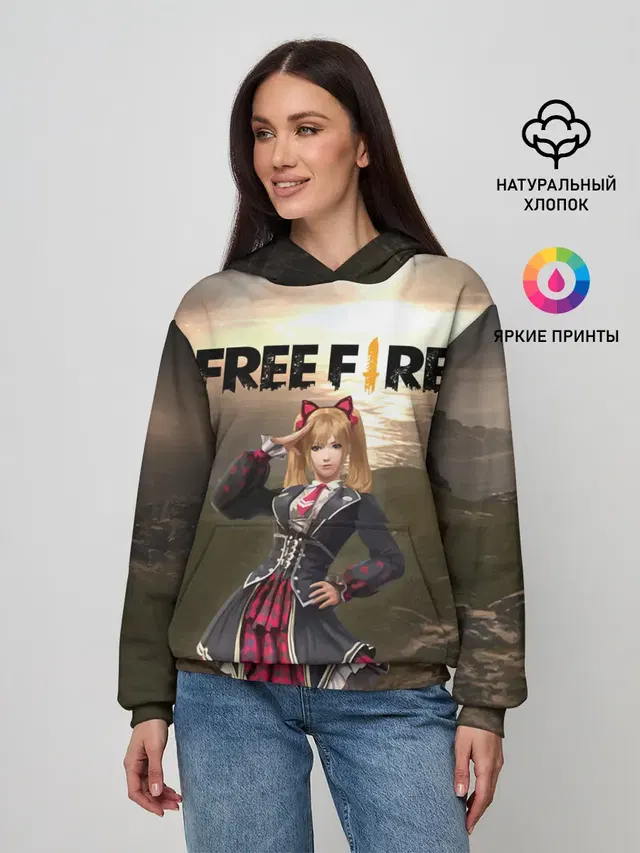 Женское худи с принтом «FREE FIRE - Caroline»