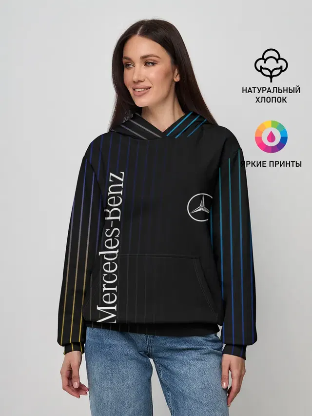 Женское худи с принтом «Gradient — Mercedes»