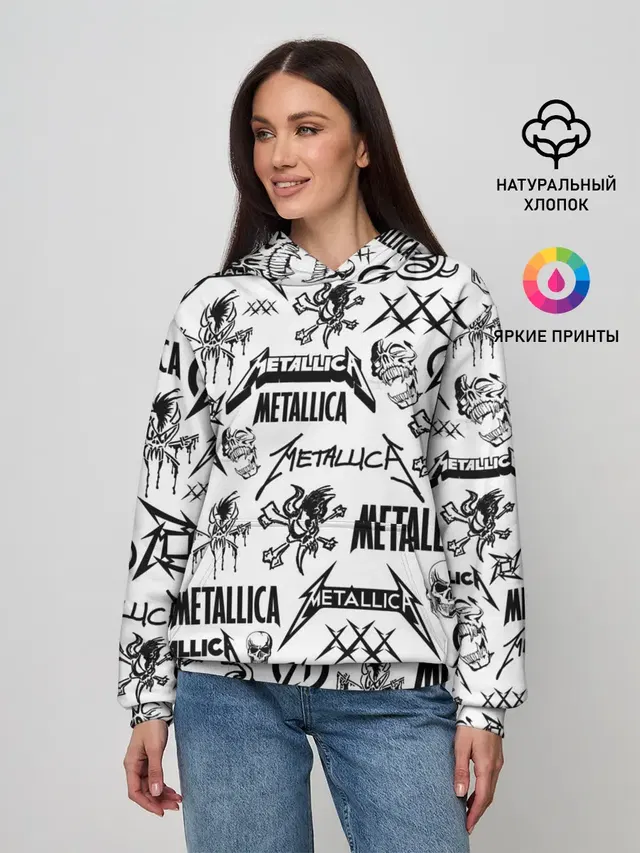 Женское худи с принтом «Metallica — METALLICA LOGOBOMBING»