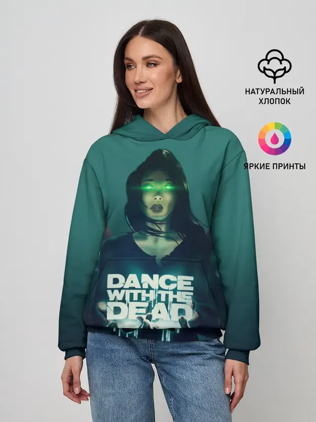 Женское худи с принтом «Разный рок — Dance With The Dead»