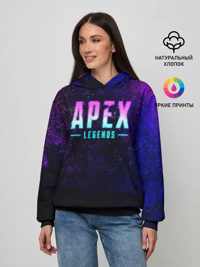 Женское худи с принтом «Apex Legends. Neon logo»