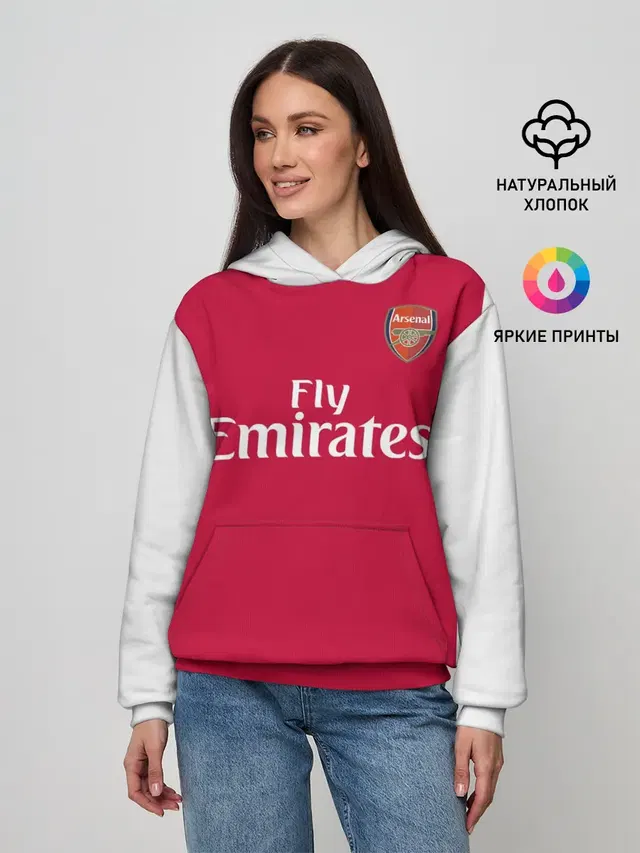Женское худи с принтом «Арсенал — Arsenal home 19-20»