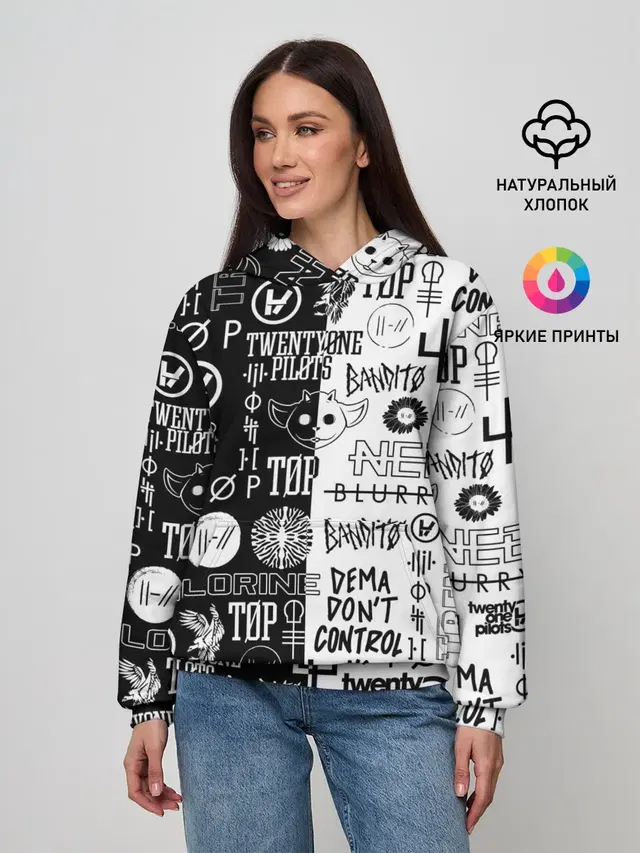 Женское худи с принтом «Twenty One Pilots»