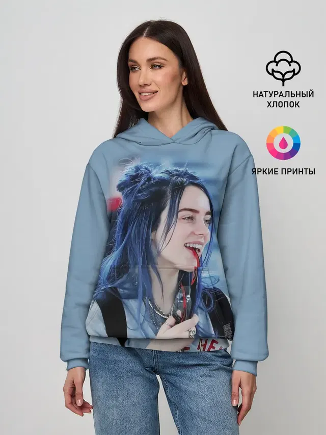 Женское худи с принтом «Billie Eilish»