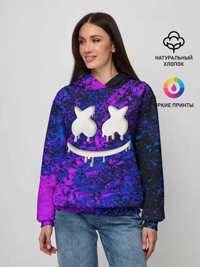 Женское худи с принтом «Marshmello»