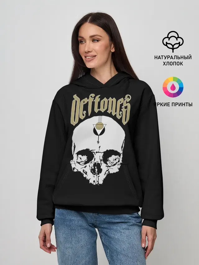 Женское худи с принтом «Разный рок — DEFTONES»