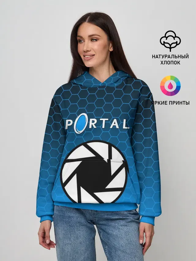 Женское худи с принтом «Portal»