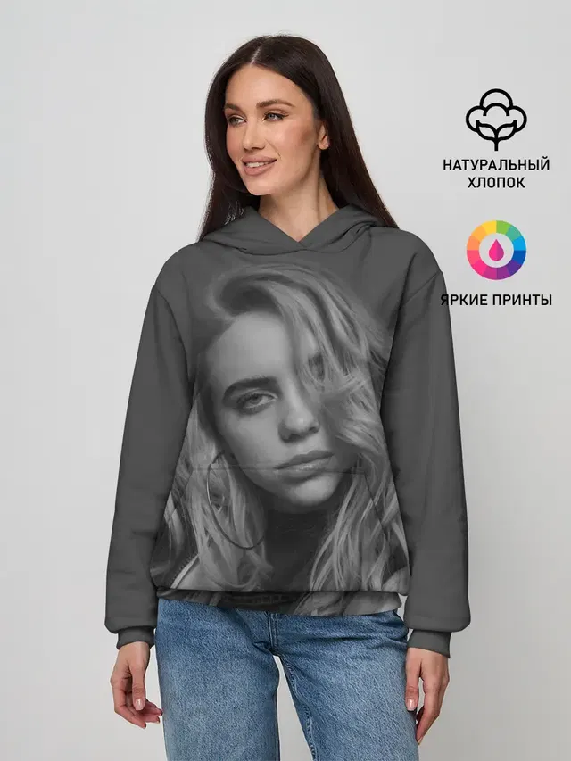 Женское худи с принтом «Billie Eilish»