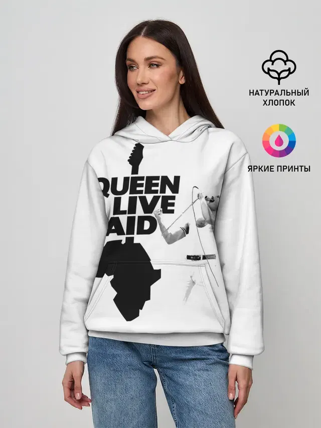 Женское худи с принтом «Queen LIVE AID»