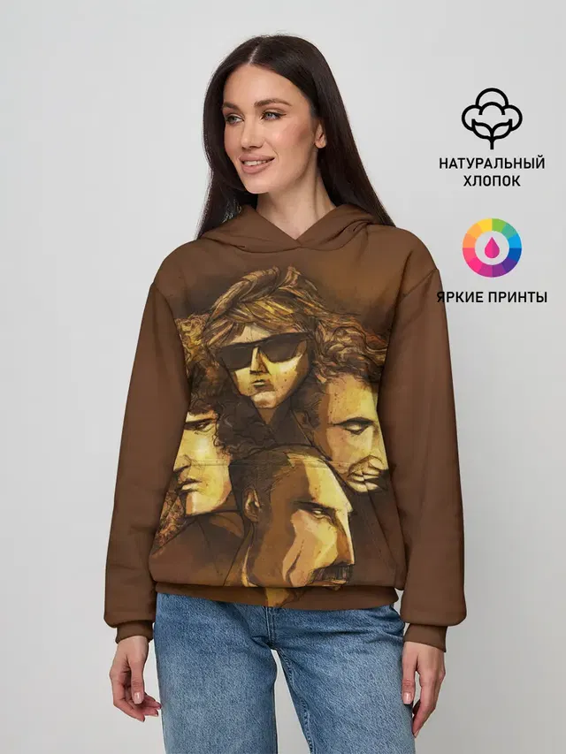 Женское худи с принтом «Queen rock band»