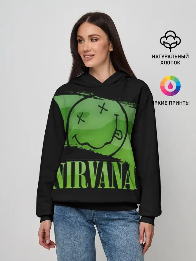 Женское худи с принтом «Nirvana smiley»