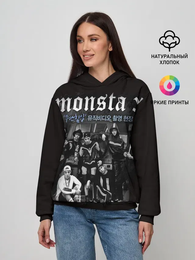 Женское худи с принтом «MONSTA X»