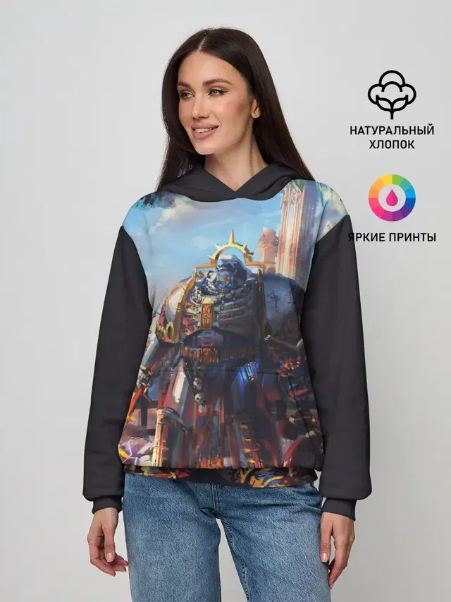 Женское худи с принтом «Grey Knight — WARHAMMER 40K»