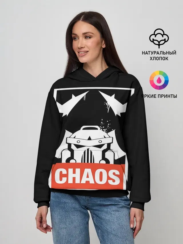 Женское худи с принтом «Chaos»