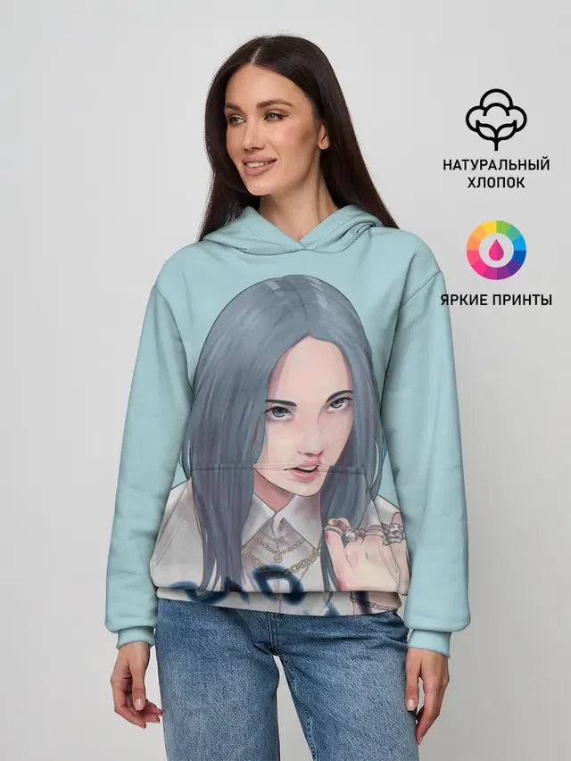 Женское худи с принтом «Billie Eilish»
