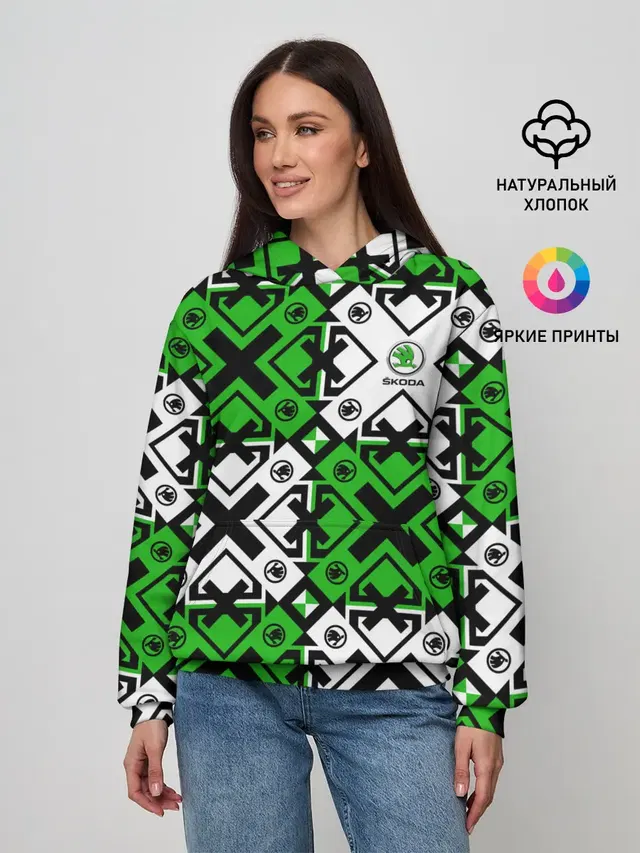 Женское худи с принтом «Skoda»
