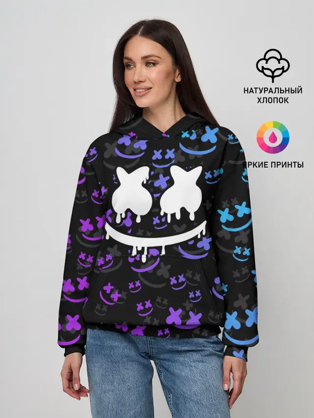 Женское худи с принтом «Marshmello»