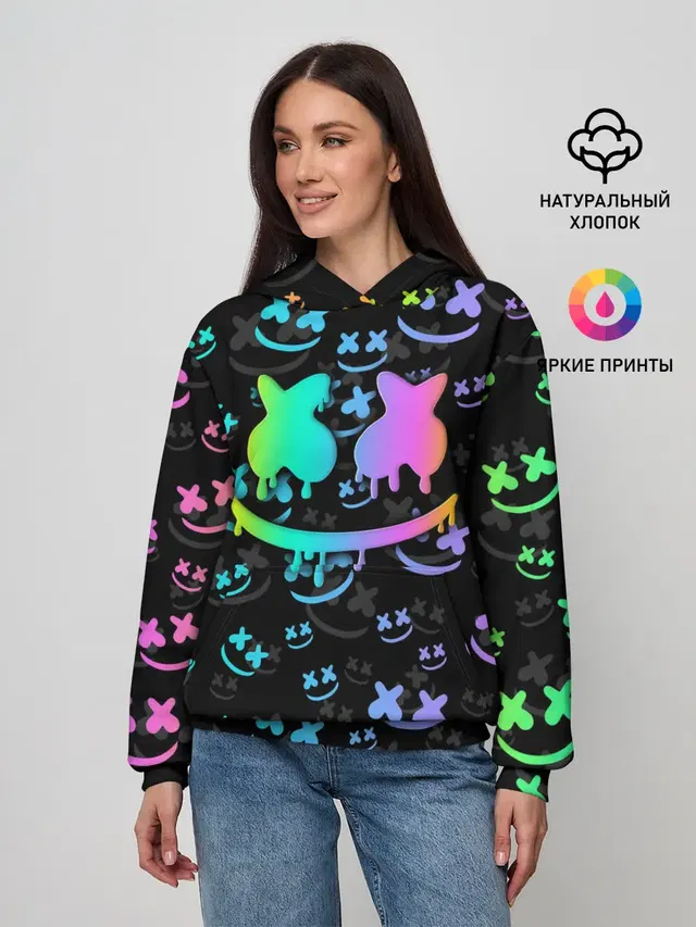 Женское худи с принтом «Marshmello»