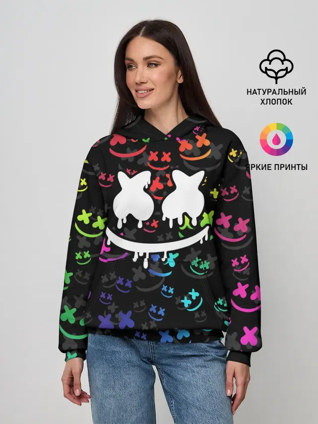 Женское худи с принтом «Marshmello»