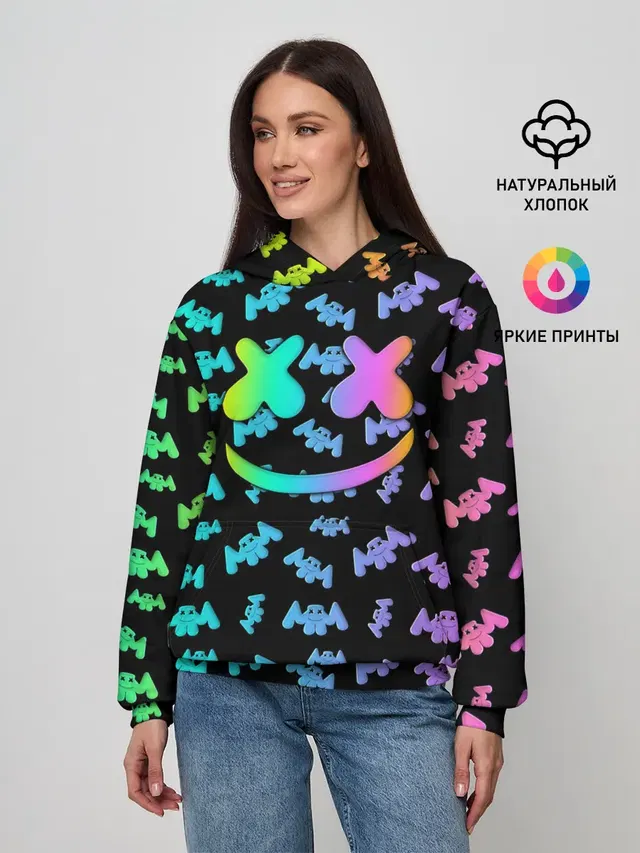 Женское худи с принтом «Marshmello»