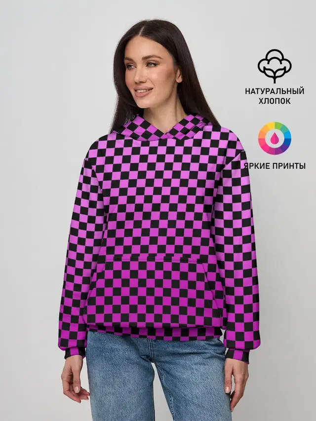 Женское худи с принтом «Френдзона — Checkerboard Color»