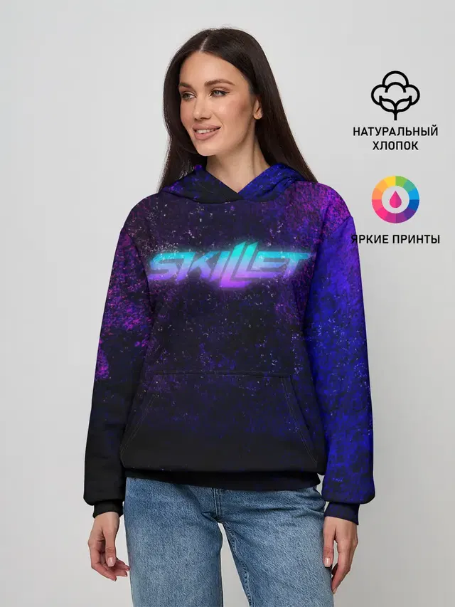 Женское худи с принтом «Neon print»
