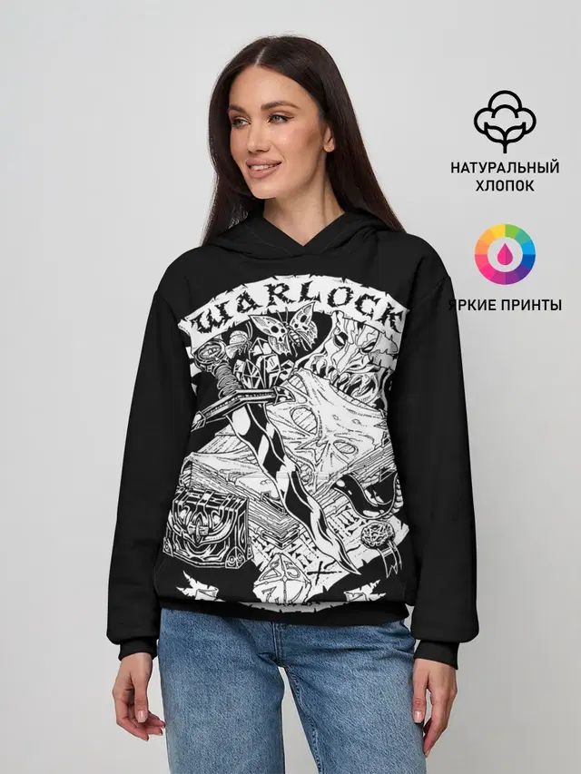 Женское худи с принтом «Warlock»