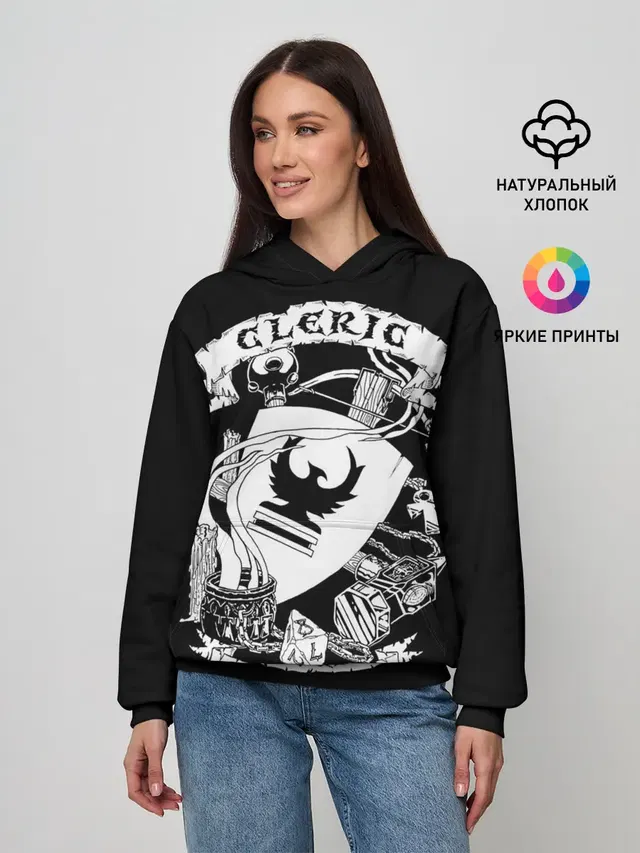 Женское худи с принтом «Cleric»