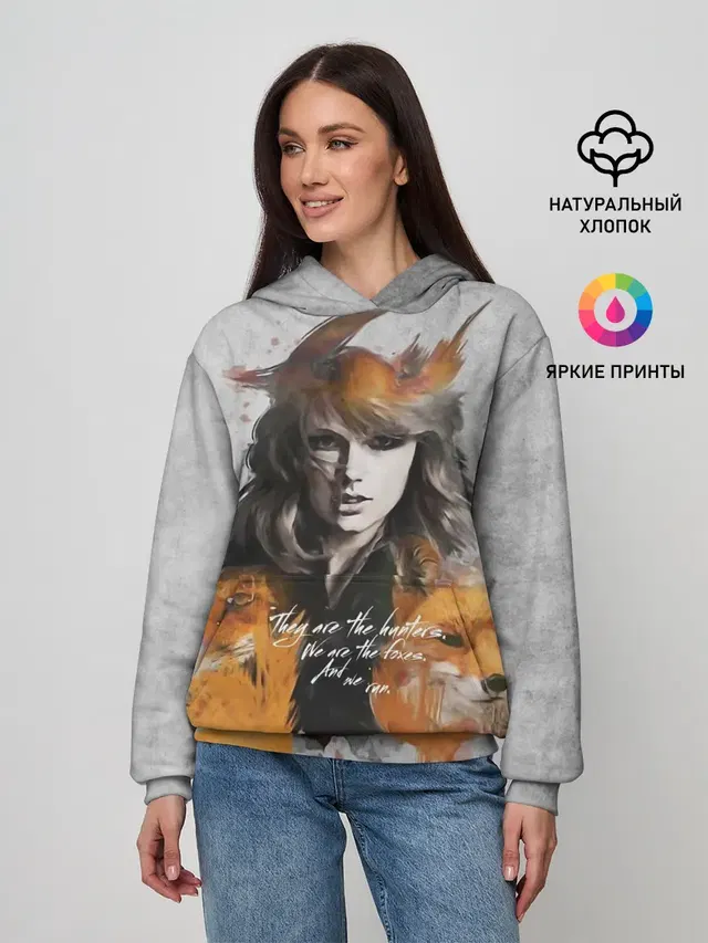 Женское худи с принтом «Taylor Swift — Taylor and fox»