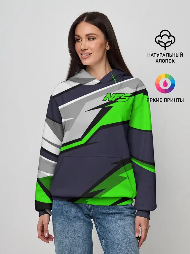 Женское худи с принтом «Racing livery — Need for Speed»