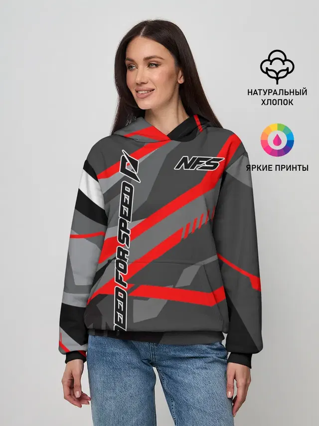 Женское худи с принтом «geometric pattern — Need for Speed»